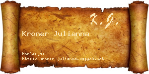 Kroner Julianna névjegykártya